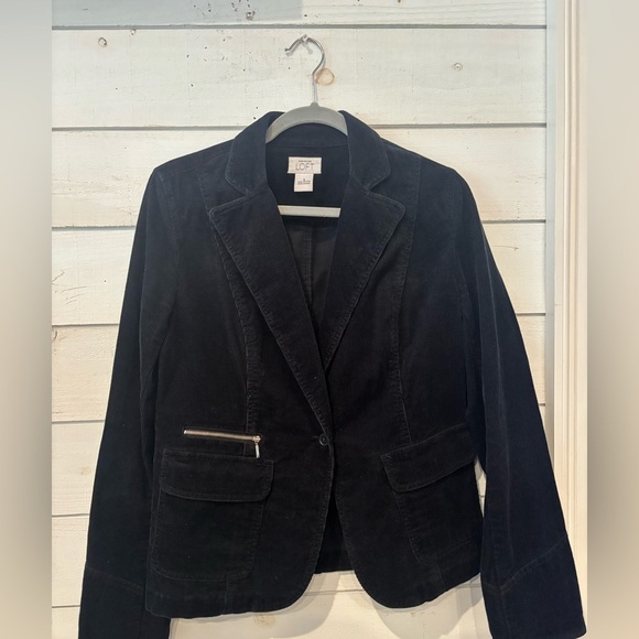 LOFT Black Blazer corduroy Classic Suit Jacket - Picture 2 of 14